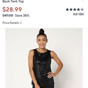 Elegant Black Sequin Tank Top